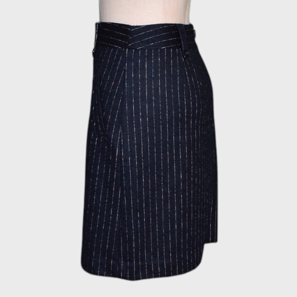 LOFT Navy Pinstripe A-Line Skirt - Picture 4 of 5